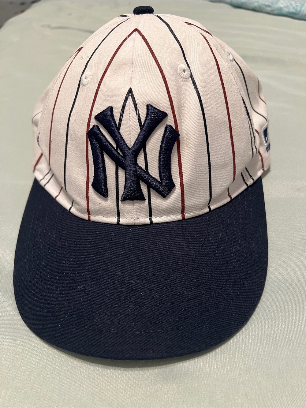 MLB New York Yankees Pinstripe Cap - Navy, White, Red